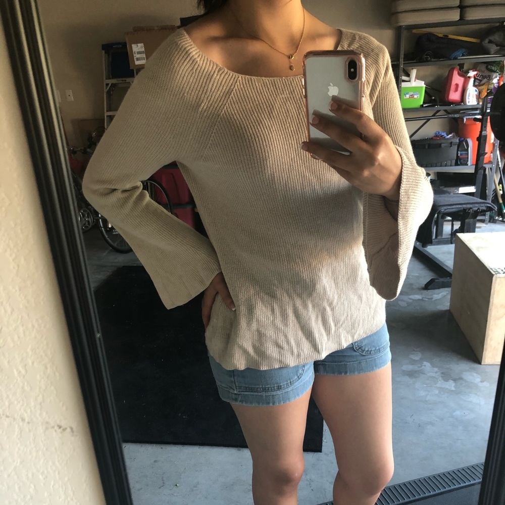 Loft Bell Sleeve Light Knit Top